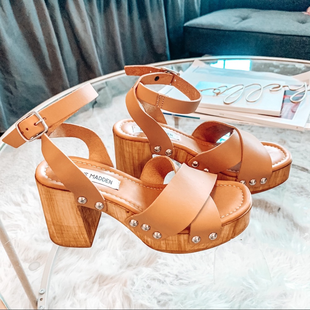 Steve Madden Wooden Chunky Heeled Sandal